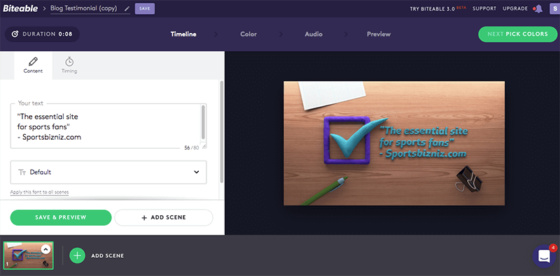 Biteable puts a variety of video templates organized by use case at your fingertips.